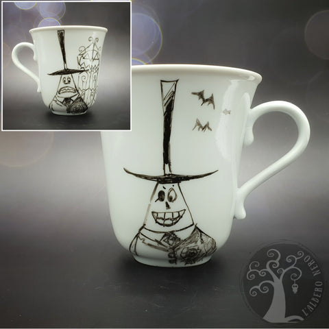 Tazza da tisana o caffè dipinta a mano - Sindaco - Nightmare Before Christmas - doble face
