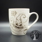 Tazza da tisana o caffè dipinta a mano - Cappello parlante - Harry Potter