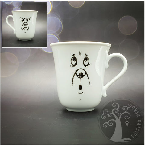 Tazza da tisana o caffè dipinta a mano - Serratura - Alice nel paese delle meraviglie - doble face