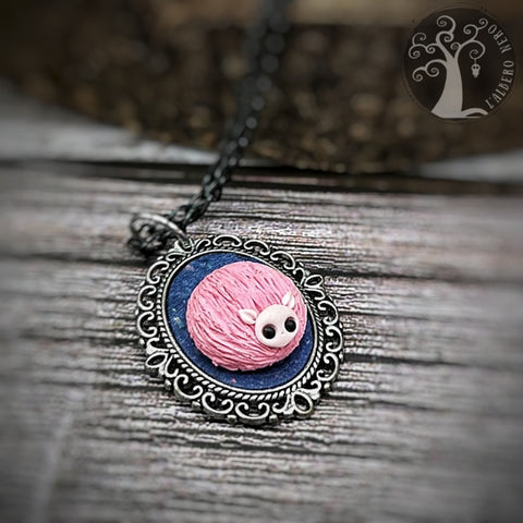 Collana baby puff o la, ispirata al mondo magico di Harry Potter, fanart realizzata a mano in paste polimeriche